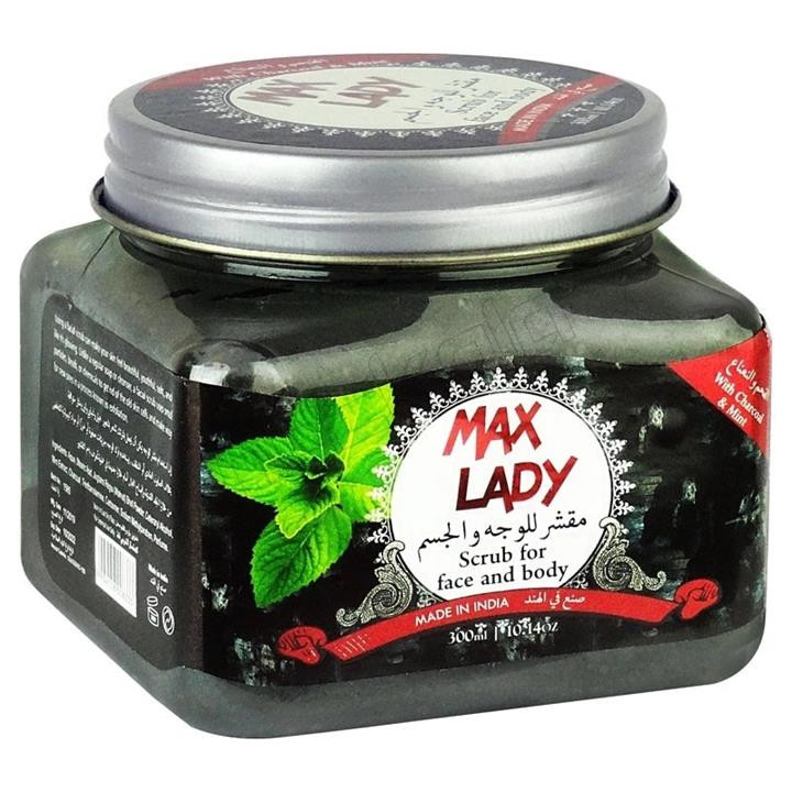 اسکراب شنی لایه بردار پوست مکس لیدی عصاره زغال نعنا MAX LADY300 ML