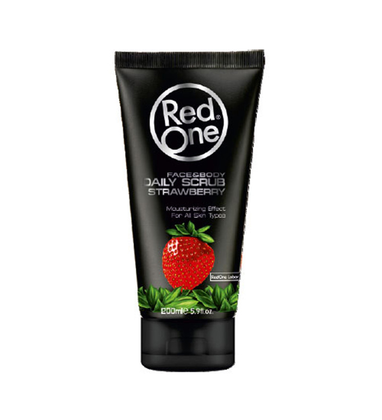 اسکراب لایه بردارصورت و بدن ردوان رایحه توت فرنگی 200میل (Red One Daily Scrub) | face and body scrub strawberry 200ml