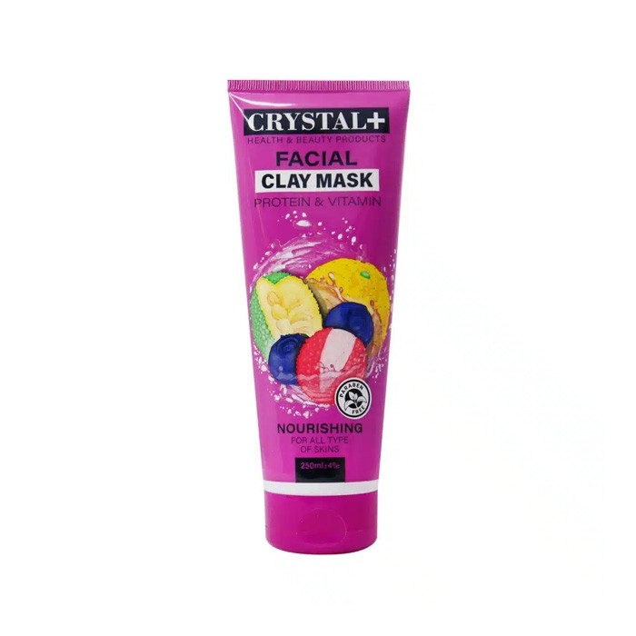 ماسک خاک رس کریستال مناسب انواع پوست حاوی پروتئین وویتامین CLAY MASK 250ml