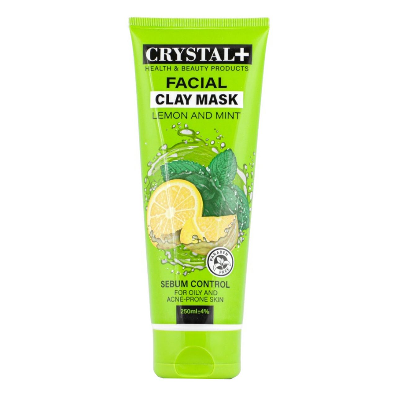 ماسک صورت پوست چرب و آکنه دار کریستال پلاس لیمو نعناع CLAY MASK 250ml